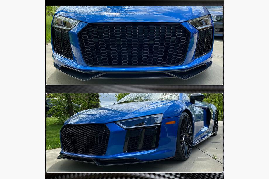 Audi R8 2015- рр. Накладка на передній бампер Lip V1 (2015-2020, Карбон) Фото 5