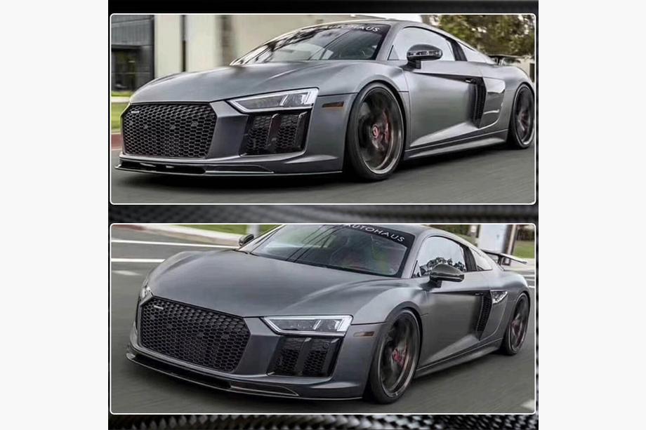 Audi R8 2015- рр. Накладка на передній бампер Lip V2 (2015-2020, Карбон) Фото 4