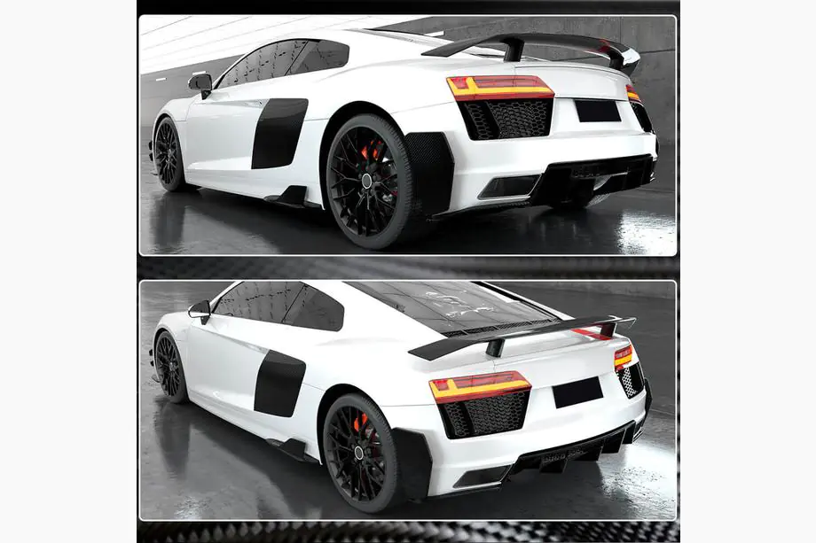 Audi R8 2015- рр. Накладки на задній бампер (2015-2020, Карбон) Фото 4