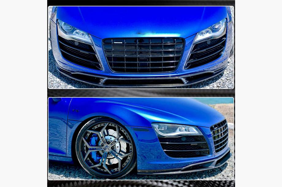 Audi R8 2006-2015 рр. Накладка на передній бампер Lip (Карбон) Фото 6