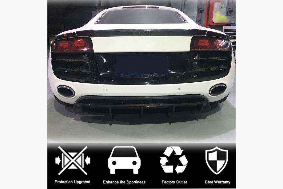 Audi R8 2006-2015 рр. Дифузор заднього бампера (Карбон) Фото 3