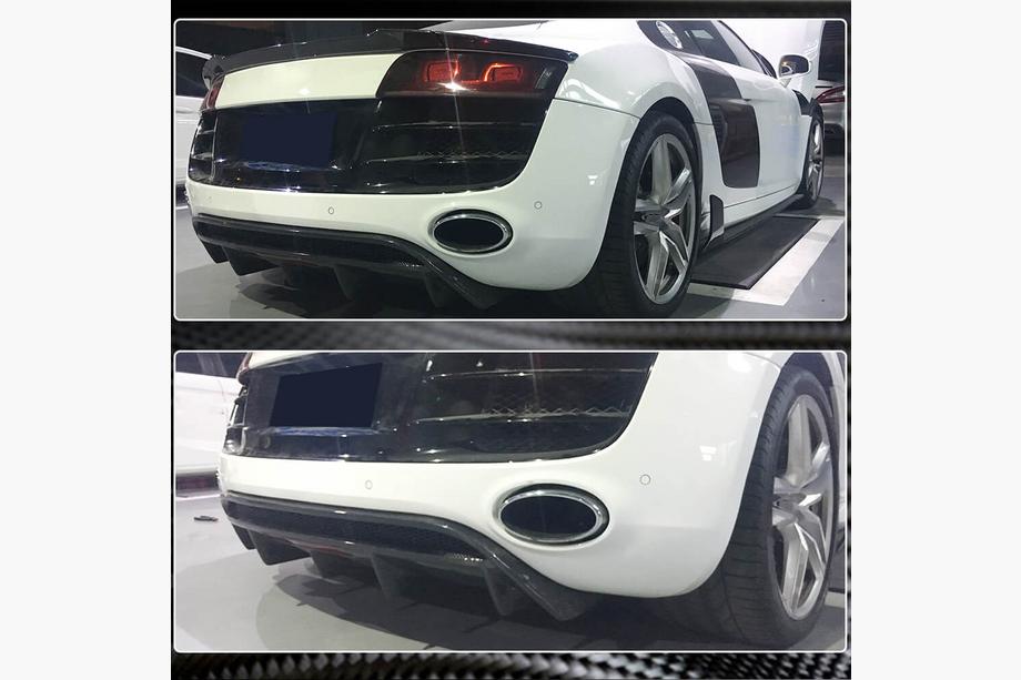 Audi R8 2006-2015 рр. Дифузор заднього бампера (Карбон) Фото 4