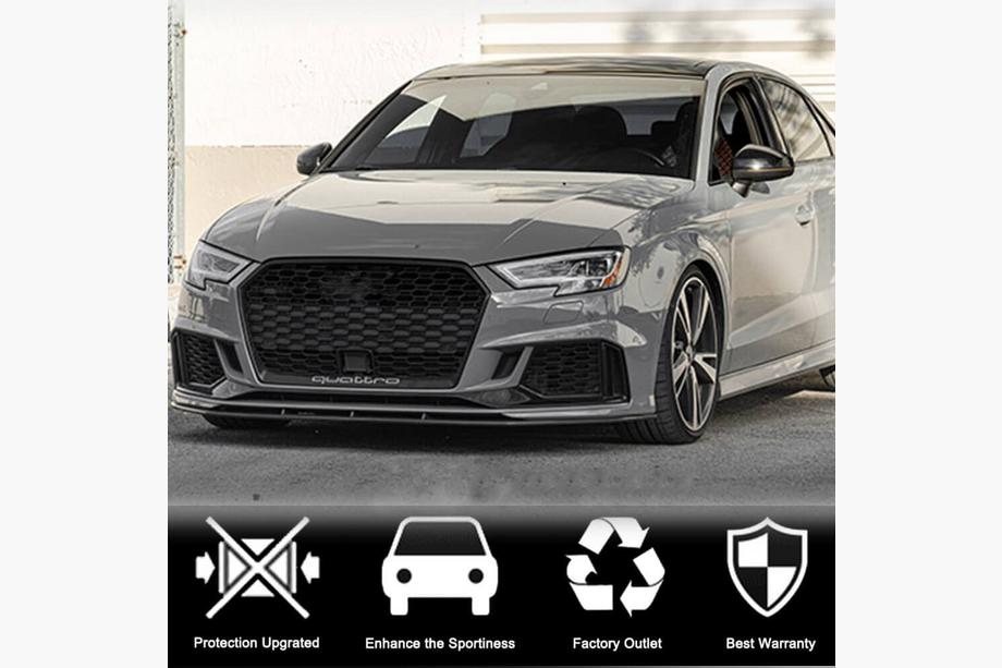 Audi A3 2012-2020 рр. Накладки на передній бампер V5 (для RS3 Sedan 2017-2020, Карбон) Фото 3
