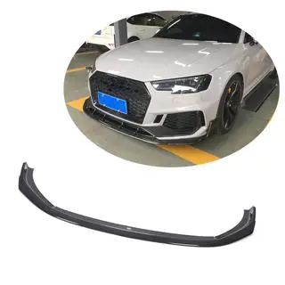 Накладка на передній бампер Lip V1 (для RS4 Avant 2019-2021, Карбон) фото 1