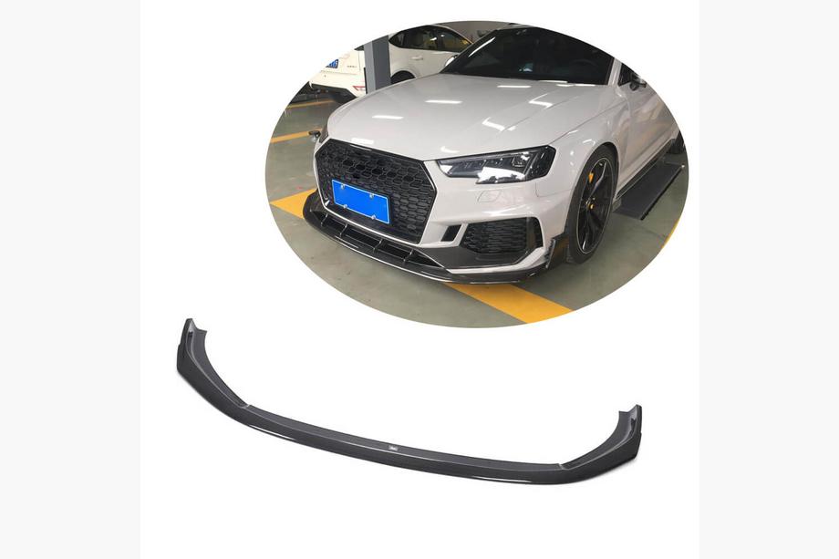 Audi A4 B9 2015-2024 рр. Накладка на передній бампер Lip V1 (для RS4 Avant 2019-2021, Карбон) Фото 1