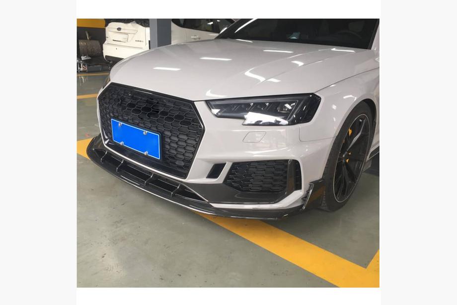 Audi A4 B9 2015-2024 рр. Накладка на передній бампер Lip V1 (для RS4 Avant 2019-2021, Карбон) Фото 4