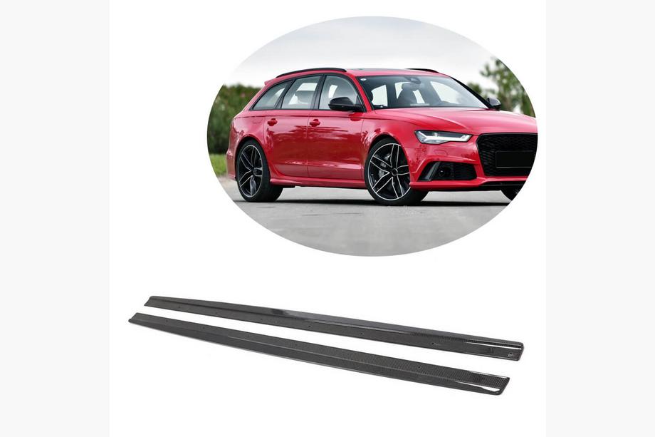 Audi A6 C7 2011-2017 рр. Бокові пороги Карбон (для RS6 Avant 2013-2016) Фото 1