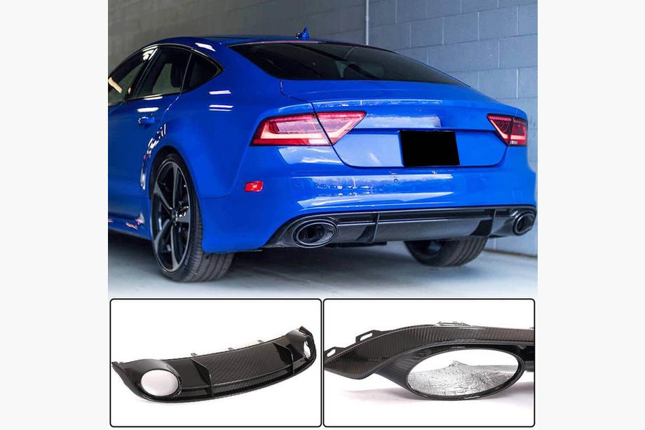 Audi A7 2010-2018 рр. Задній дифузор бампера (Карбон) Image