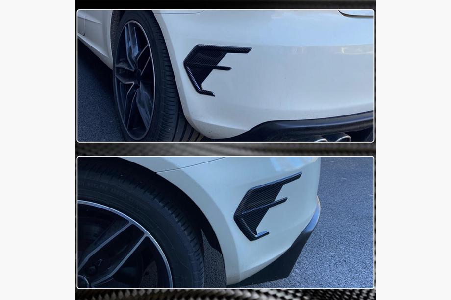 Audi A7 2018- рр. Накладки на вентиляційні отвори заднього бампера (для RS7 2018-2022, Сухий карбон) Фото 5