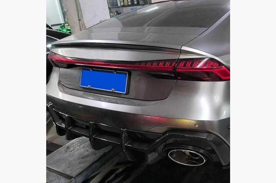 Audi A7 2018- рр. Дифузор заднього бампер (для RS7 2018-2022, Сухий карбон) Фото 4