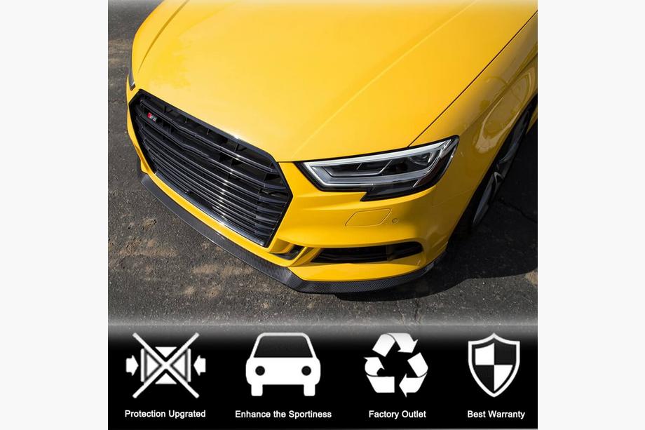 Audi A3 2012-2020 рр. Накладка на передній бампер Lip V5 (для S-Line Sedan 2017-2020, Карбон) Фото 3