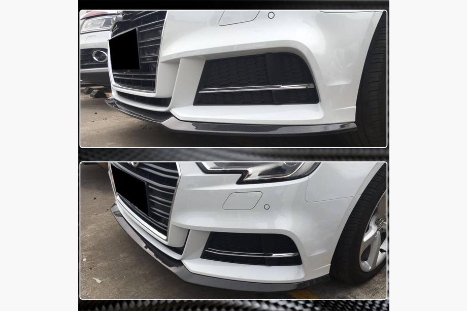 Audi A3 2012-2020 рр. Накладка на передній бампер Lip V5 (для S-Line Sedan 2017-2020, Карбон) Фото 5