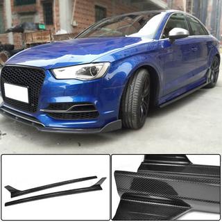 Бокові пороги V4 (для S-Line Sedan, Карбон) Audi A3 2012-2020 рр. фото 1