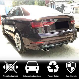 Дифузор заднього бампера V5 (для S-Line Sedan 2017-2020, Карбон) Audi A3 2012-2020 рр. фото 2