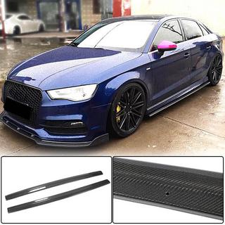 Бокові пороги V3 (для S-Line Sedan, Карбон) Audi A3 2012-2020 рр. фото 2