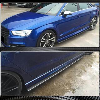 Бокові пороги V3 (для S-Line Sedan, Карбон) Audi A3 2012-2020 рр. фото 4