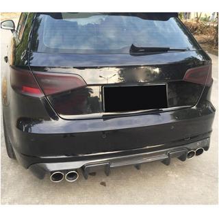 Дифузор заднього бампера V1 (для S-Line HB 2012-2016, Карбон) Audi A3 2012-2020 рр. фото 2