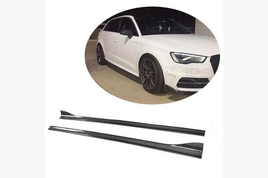 Audi A3 2012-2020 рр. Бокові пороги (для S-Line HB 2012-2016, Карбон) Image