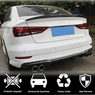 Дифузор заднього бампера V4 (для S-Line Sedan 2017-2020, Карбон) Audi A3 2012-2020 рр. фото 2
