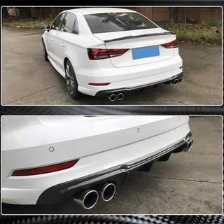 Дифузор заднього бампера V4 (для S-Line Sedan 2017-2020, Карбон) Audi A3 2012-2020 рр. фото 3