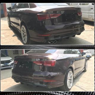 Дифузор заднього бампера V4 (для S-Line Sedan 2017-2020, Карбон) Audi A3 2012-2020 рр. фото 4