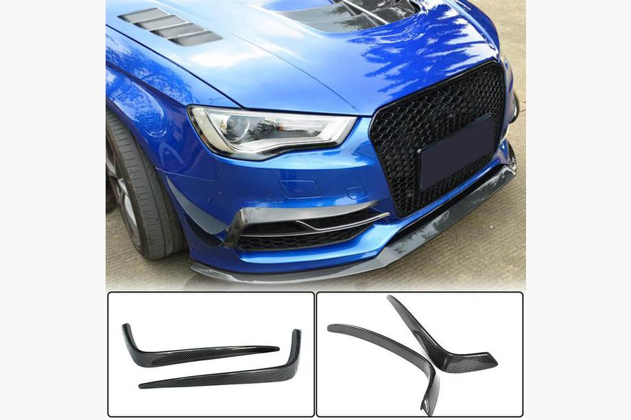 Audi A3 2012-2020 рр. Накладки на протитуманки (для S-Line Sedan 2012-2016, Карбон) Фото 1