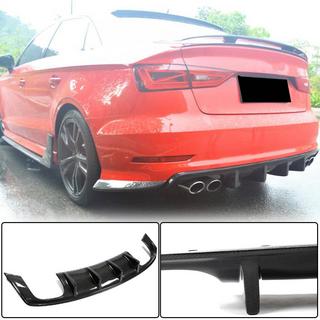 Дифузор заднього бампера V3 (для S-Line Sedan 2012-2016, Карбон) Audi A3 2012-2020 рр. фото 1