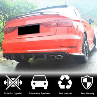 Дифузор заднього бампера V3 (для S-Line Sedan 2012-2016, Карбон) Audi A3 2012-2020 рр. фото 2