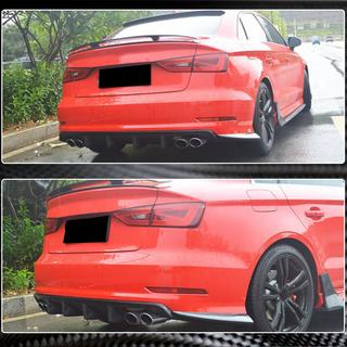 Дифузор заднього бампера V3 (для S-Line Sedan 2012-2016, Карбон) Audi A3 2012-2020 рр. фото 3