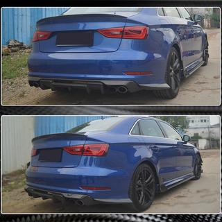 Накладки на задній бампер Flap (для S-Line Sedan 2012-2016, Карбон) Audi A3 2012-2020 рр. фото 4