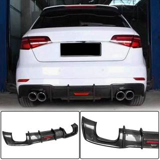 Дифузор заднього бампера V1 (для S-Line HB 2017-2020, Карбон) Audi A3 2012-2020 рр. фото 1