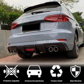 Дифузор заднього бампера V1 (для S-Line HB 2017-2020, Карбон) Audi A3 2012-2020 рр. фото 2