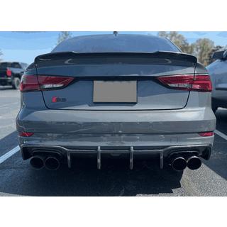 Дифузор заднього бампера V1 (для S-Line Sedan 2017-2020, Карбон) Audi A3 2012-2020 рр. фото 3