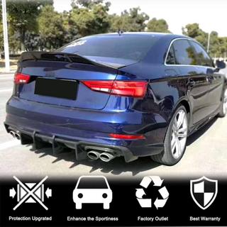 Дифузор заднього бампера V1 (для S-Line Sedan 2017-2020, Карбон) Audi A3 2012-2020 рр. фото 4