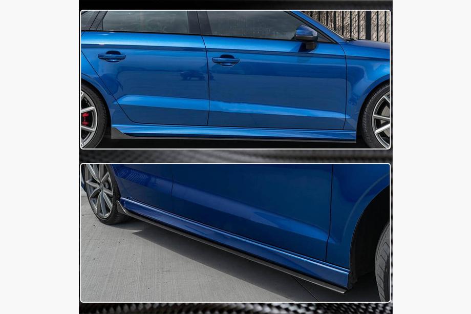 Audi A3 2012-2020 рр. Бокові пороги V2 (для S-Line Sedan, Карбон) Фото 3