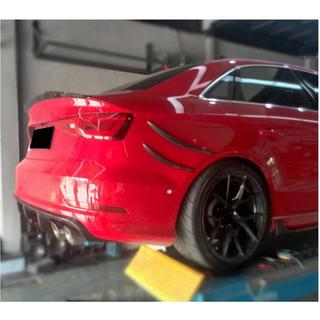 Накладки на задній бампер (для S-Line Sedan 2012-2016, Карбон) Audi A3 2012-2020 рр. фото 3