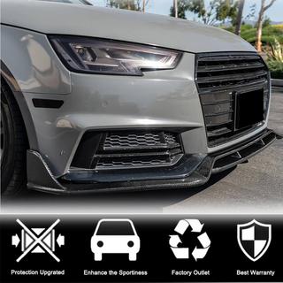 Накладка на передній бампер Lip V2 (для S-Line Sedan 2015-2019, Карбон) фото 3