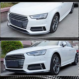 Накладка на передній бампер Lip V4 (для S-Line Sedan 2015-2019, Карбон) фото 3