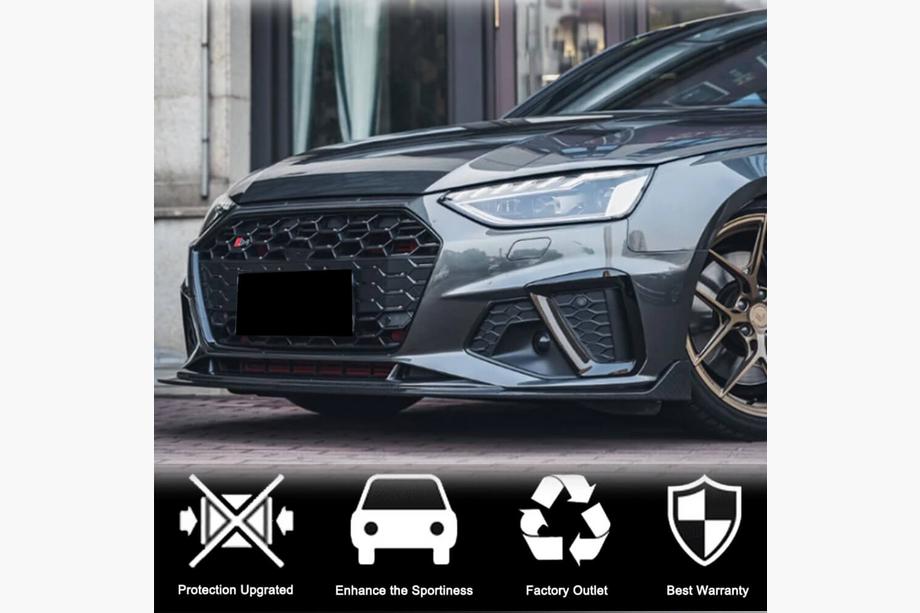 Audi A4 B9 2015-2024 рр. Накладка на передній бампер Lip V1 (для S-Line Sedan 2019-2024, Карбон) Фото 3