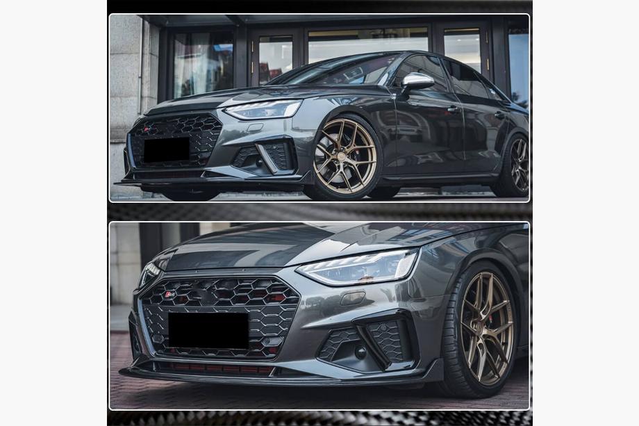 Audi A4 B9 2015-2024 рр. Накладка на передній бампер Lip V1 (для S-Line Sedan 2019-2024, Карбон) Фото 5
