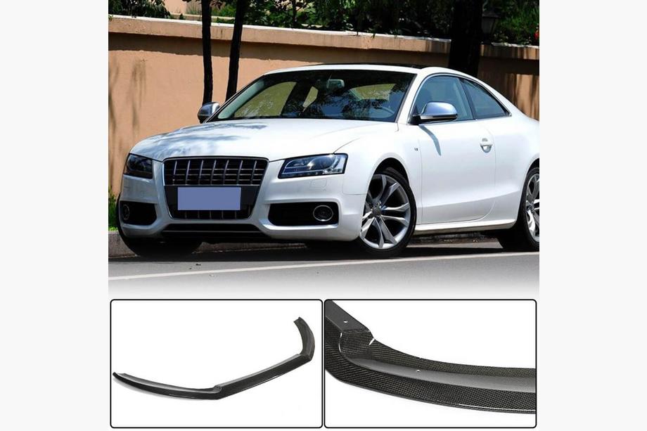Audi A5 2007-2015 рр. Накладка на передній бампер Lip (для S-Line Coupe 2007-2011, Карбон) Image