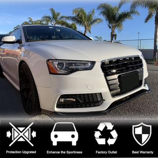 Накладка на передній бампер Lip V1 (для S-Line 2012-2015, Карбон) Audi A5 2007-2015 рр. фото 2