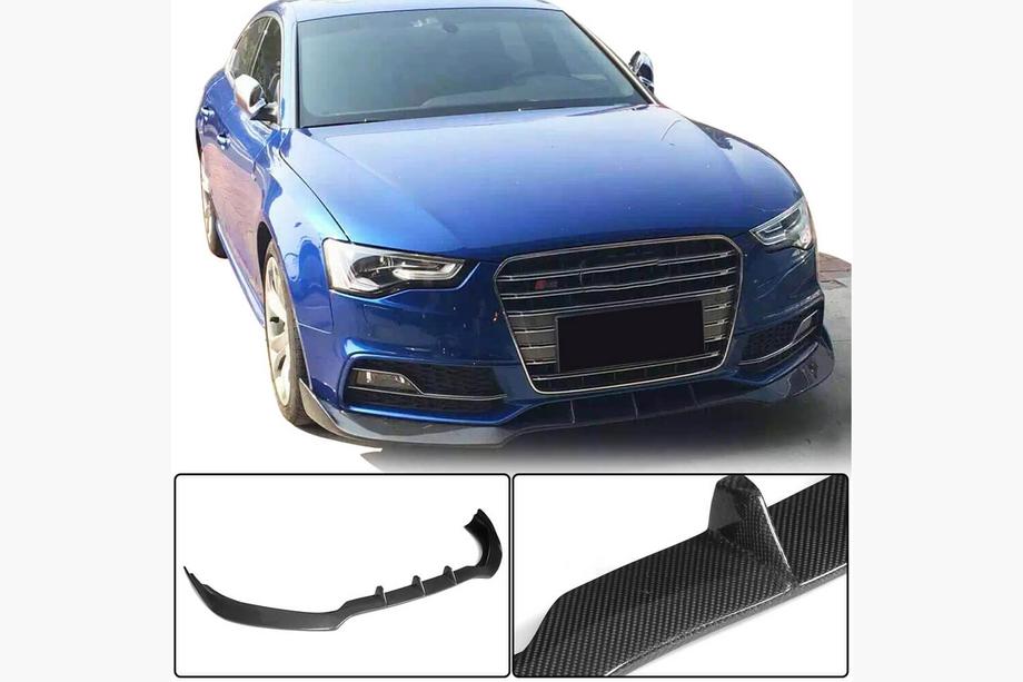 Audi A5 2007-2015 рр. Накладка на передній бампер Lip V3 (для S-Line 2012-2015, Карбон) Image
