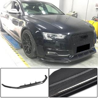 Накладка на передній бампер Lip V4 (для S-Line 2012-2015, Карбон) Audi A5 2007-2015 рр. фото 1