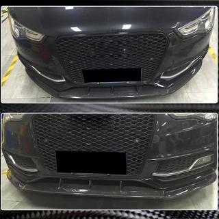 Накладка на передній бампер Lip V4 (для S-Line 2012-2015, Карбон) Audi A5 2007-2015 рр. фото 3