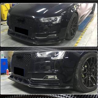 Накладка на передній бампер Lip V4 (для S-Line 2012-2015, Карбон) Audi A5 2007-2015 рр. фото 4