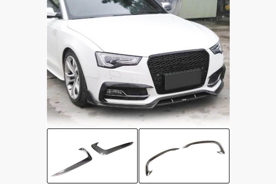 Audi A5 2007-2015 рр. Накладки на протитуманки (для S-Line 2012-2015, Карбон) Фото 1