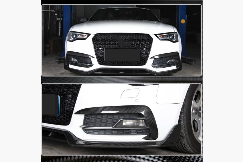 Audi A5 2007-2015 рр. Накладки на протитуманки (для S-Line 2012-2015, Карбон) Фото 3