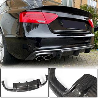 Дифузор заднього бампера V3 (для S-Line 2012-2015, Карбон) Audi A5 2007-2015 рр. фото 1