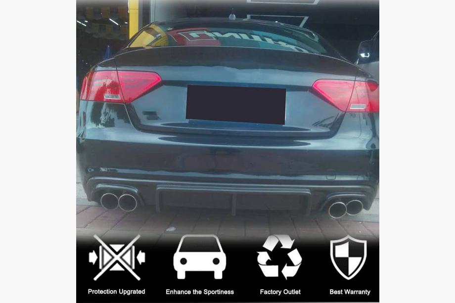 Audi A5 2007-2015 рр. Дифузор заднього бампера V3 (для S-Line 2012-2015, Карбон) Фото 2